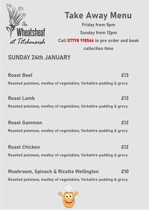 Wheatsheaf woolsington menu  CALL